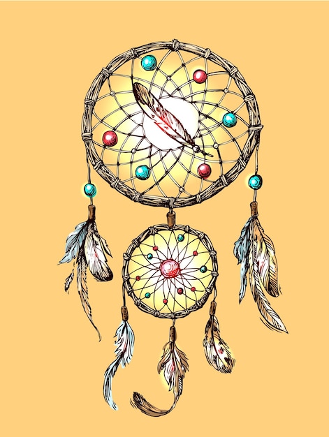 Vector illustration of dreamcatcher