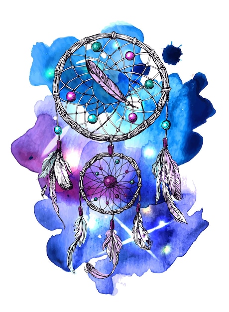 Vector illustration of dreamcatcher