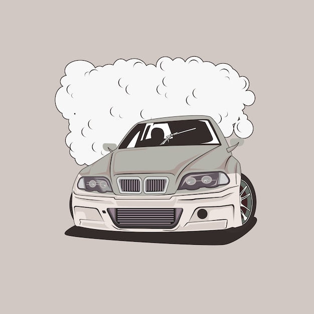 Vector illustration of drift car