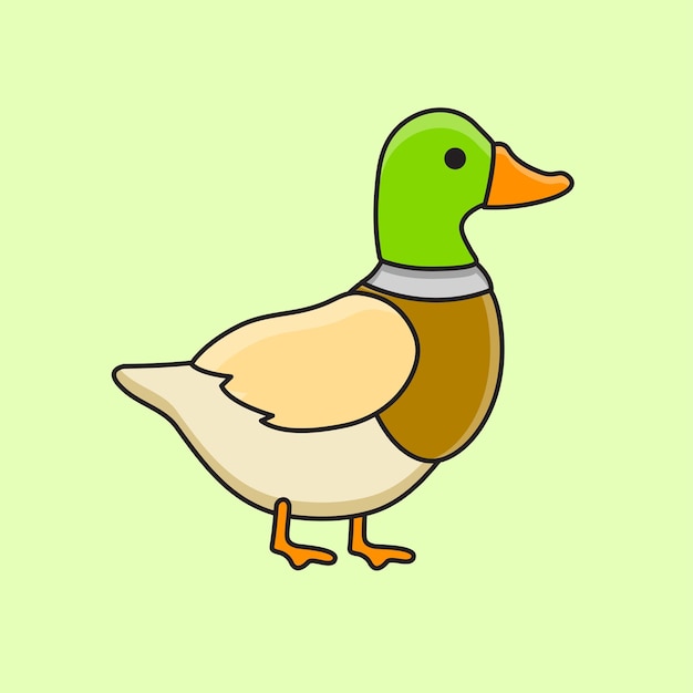 Illustration of Duck Animals Vector Bird Drawing