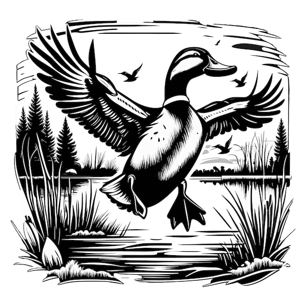 Vector illustration of a duckhand drown