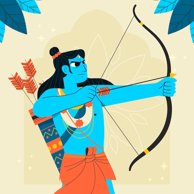 Vector illustration for dussehra festival celebration