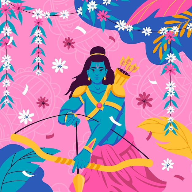 Illustration for dussehra festival celebration