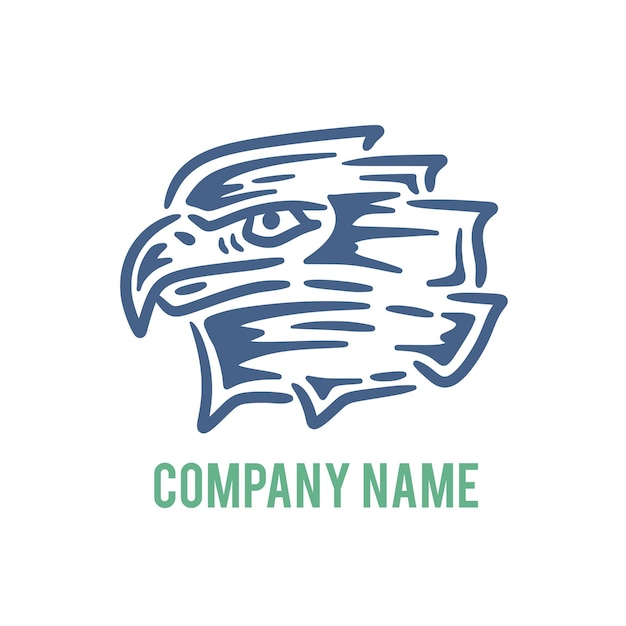 Vector illustration eagle head logo vintage