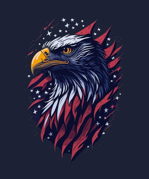 Vector illustration of an eagle with the eagle wings