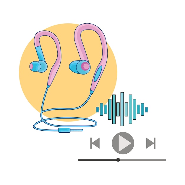 Vector illustration of earphone