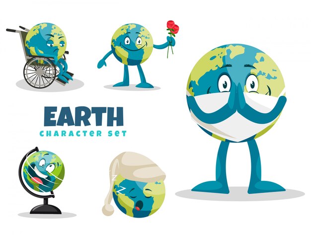 Illustration of earth character set