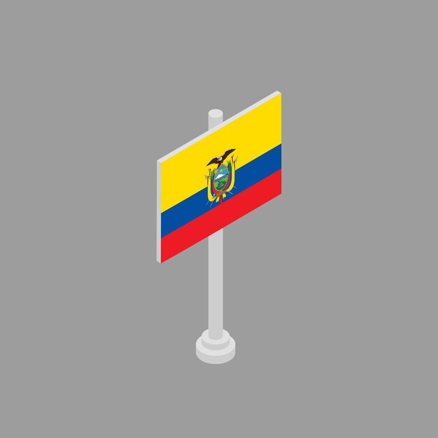 Illustration of Ecuador flag Template