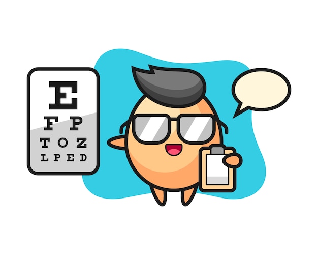 Illustration of egg mascot as a ophthalmology, cute style  for t shirt, sticker, logo element