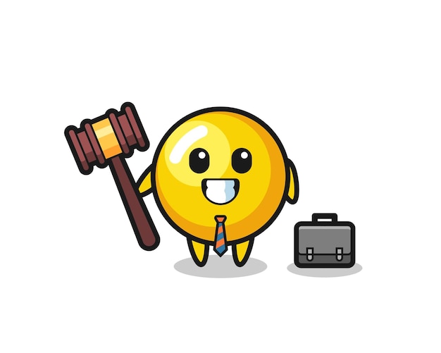 Illustration of egg yolk mascot as a lawyer