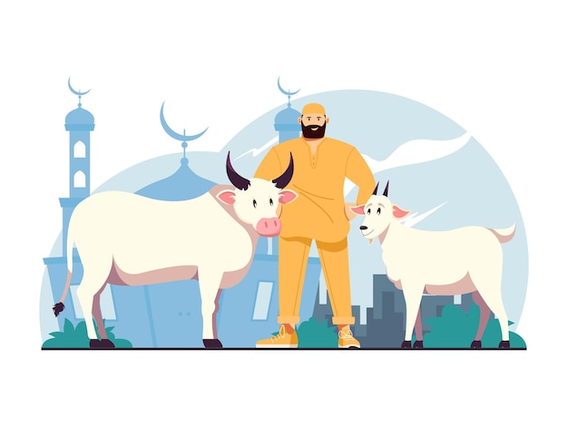 Vector illustration of the eid al adha