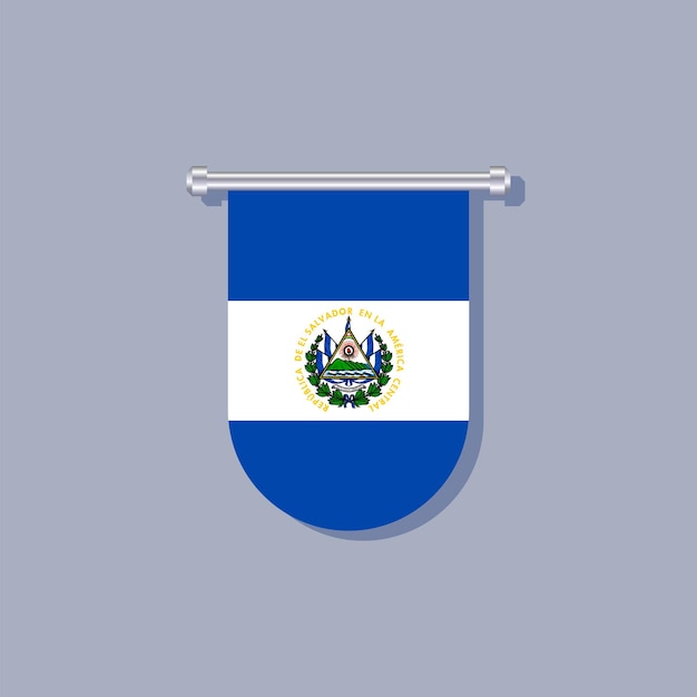 エルサルバドルの国旗のイラスト テンプレート