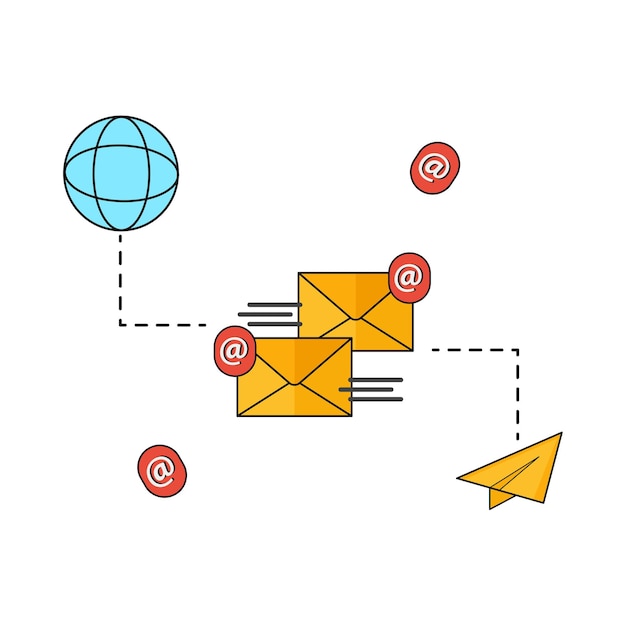 Vettore illustrazione di email marketing