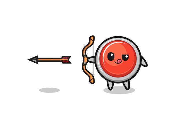 Illustration of emergency panic button character doing archery