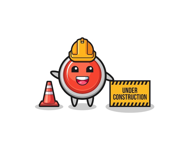 illustration of emergency panic button with under construction banner
