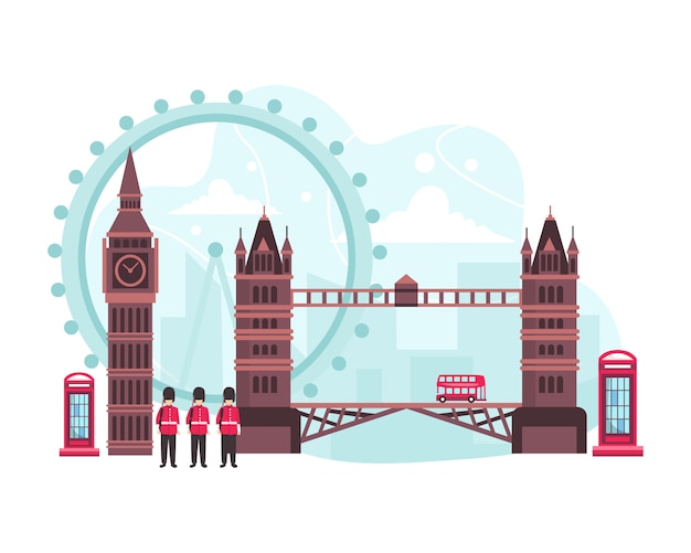 Illustration england travel landmark