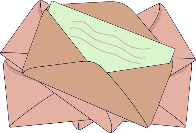 Illustration of envelope. Letter in vector