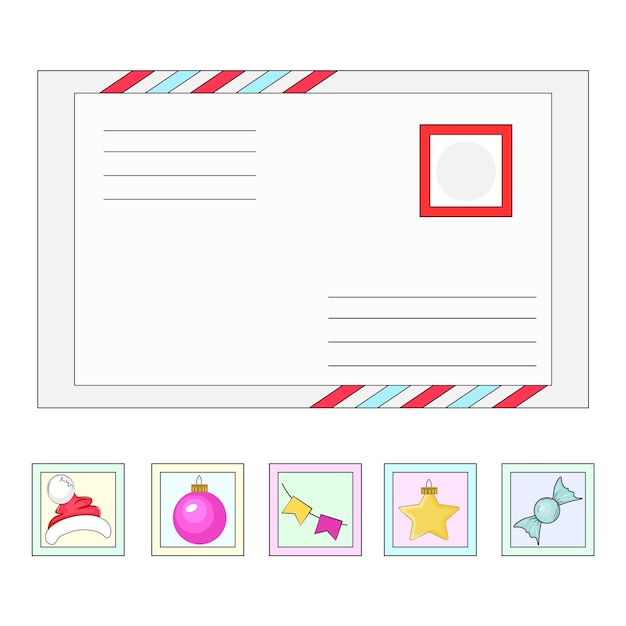 Illustration of an envelope with a stamp