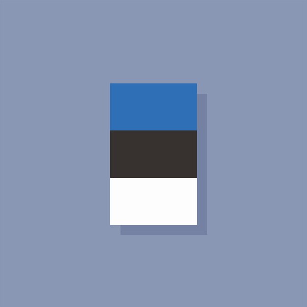 エストニアの国旗のイラスト テンプレート