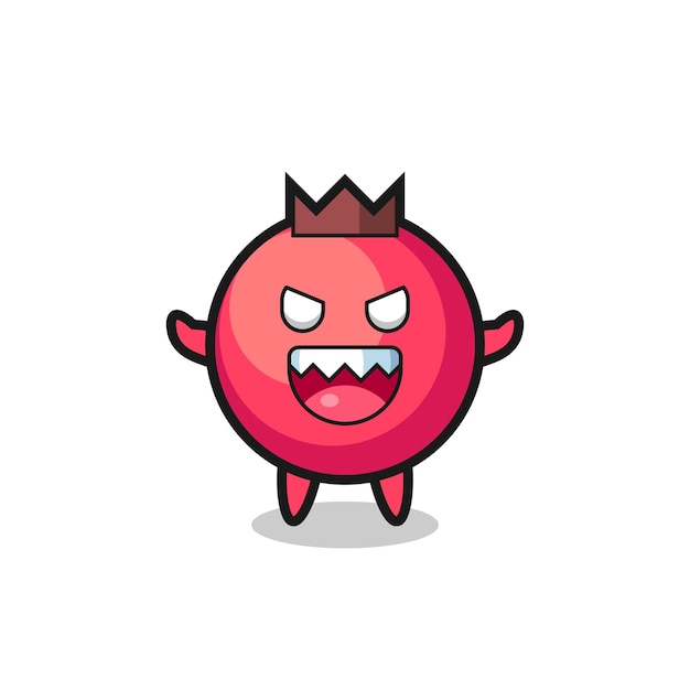 Illustration of evil cranberry mascot character cute style design for t shirt sticker logo element