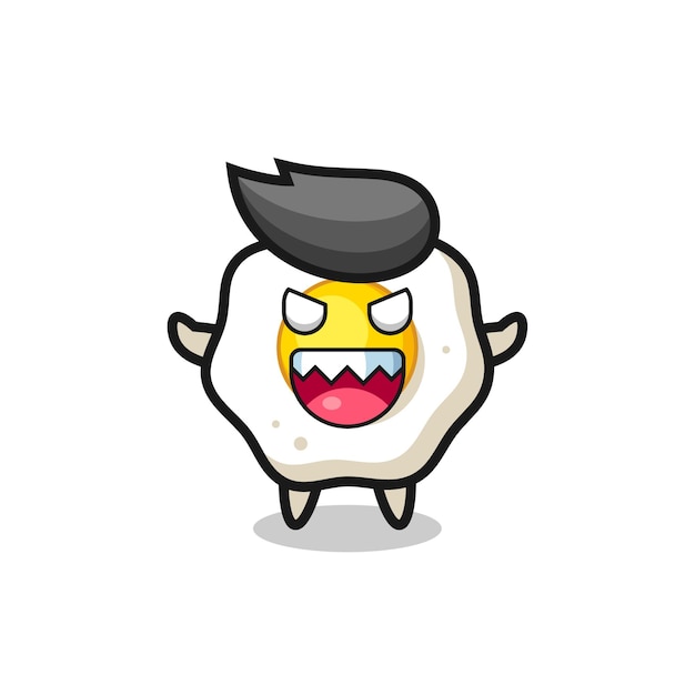 Illustration of evil fried egg mascot character