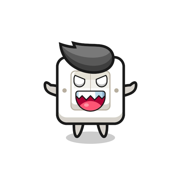 Illustration of evil light switch mascot character