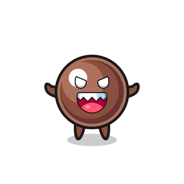 Vector illustration of evil tapioca pearl mascot character