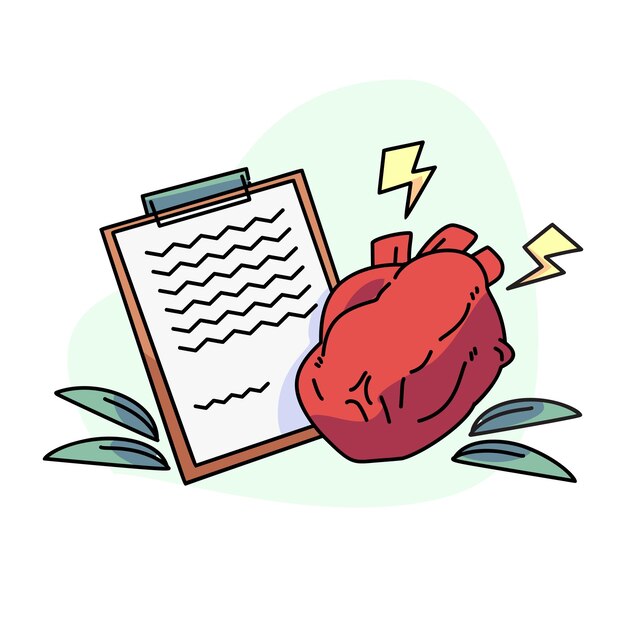 Vector illustration of exam board mat and heart