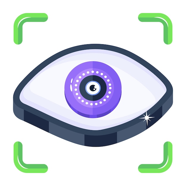 An illustration of an eye with green circles around it.