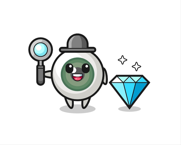 Illustration of eyeball character with a diamond