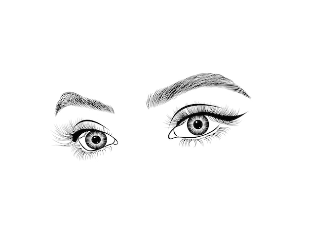 Illustration of eyelashes on white background