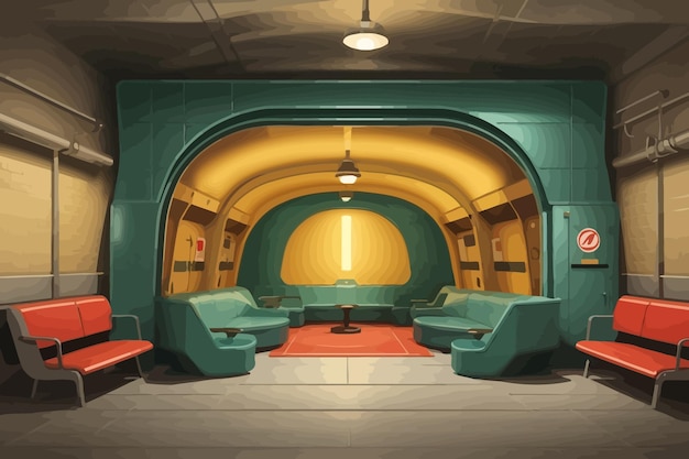 Vector illustration fallout shelter