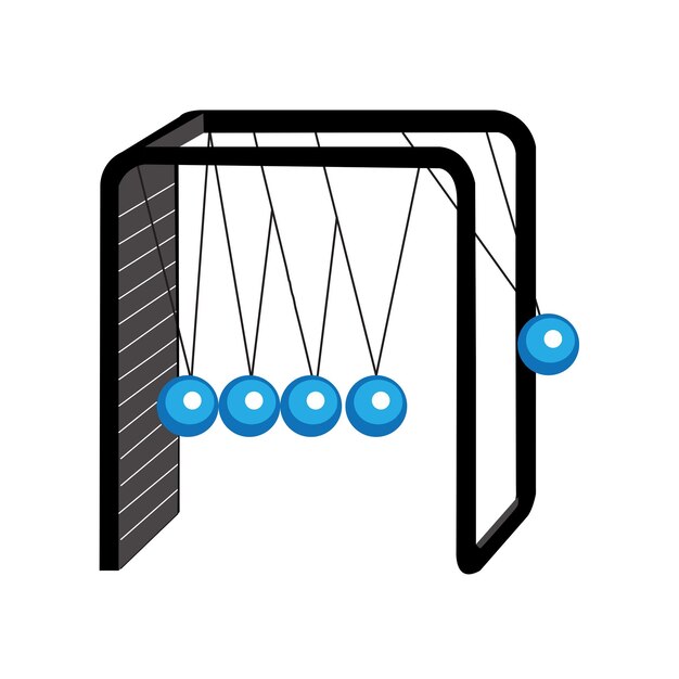 Illustration of famous physics scientist Newton's cradle