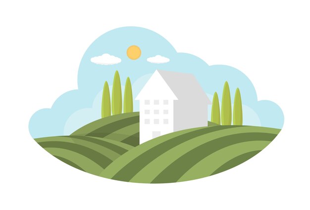 Illustration farm, vector flat design