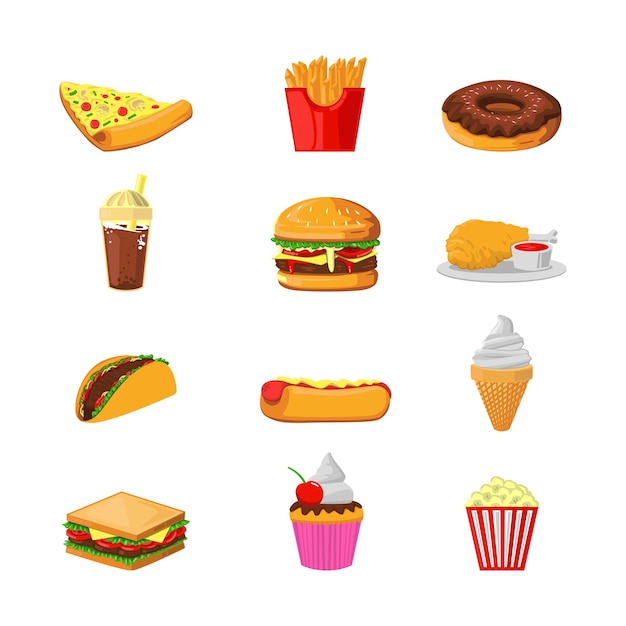 Illustration of fast food vector design