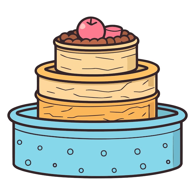 Illustration featuring icons for a cake muffin and biscuit in vector format