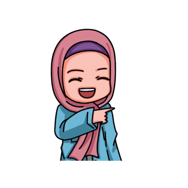 Illustration of female character wearing hijab