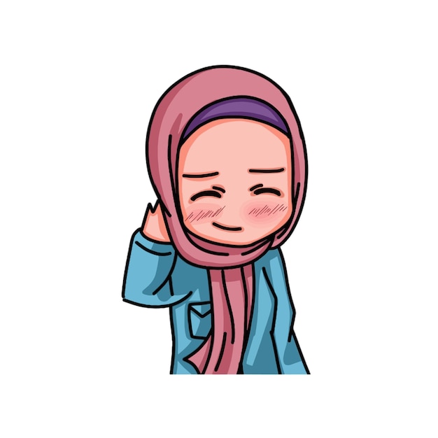 Illustration of female character wearing hijab