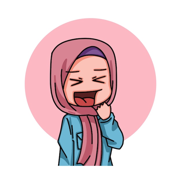 Illustration of female character wearing hijab