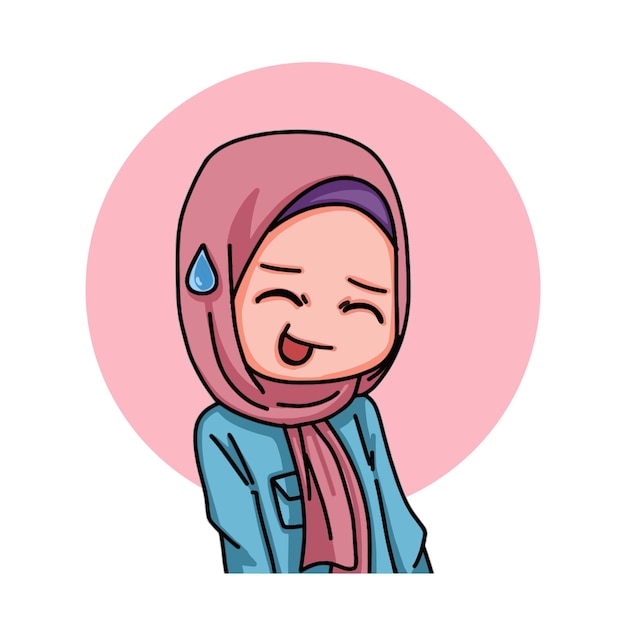 Illustration of female character wearing hijab