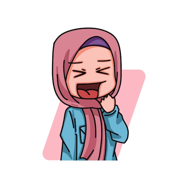 Illustration of female character wearing hijab