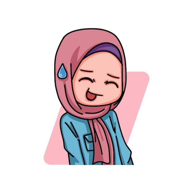 Illustration of female character wearing hijab