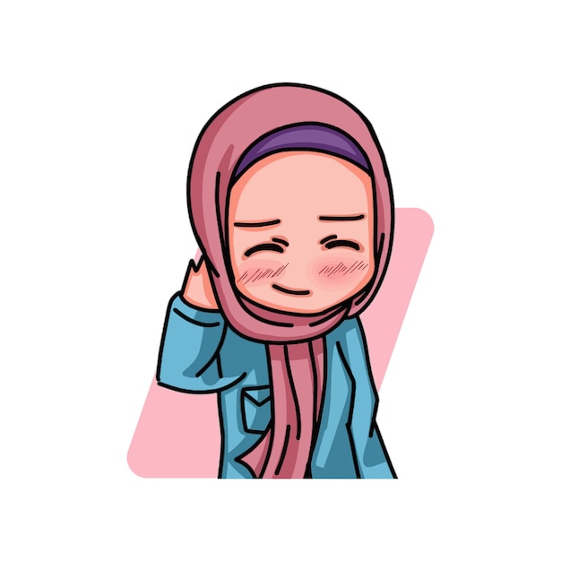 Illustration of female character wearing hijab