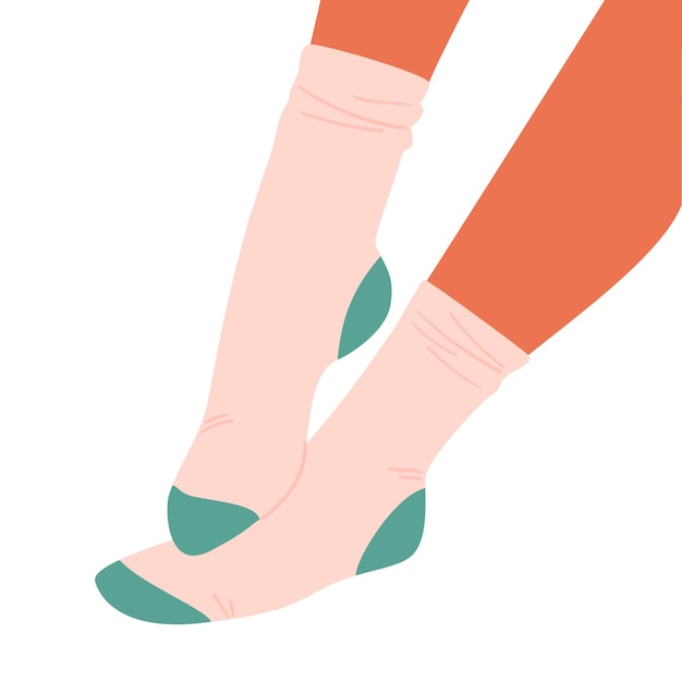 Illustration of female feet in socks