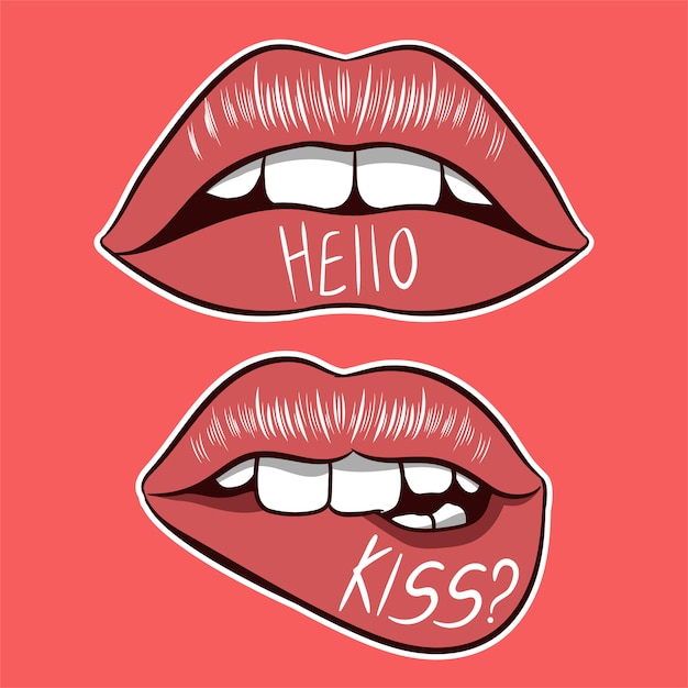 Vector illustration of female sensual lips