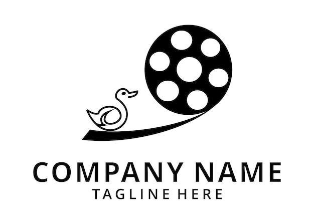 Illustration film vector logo based on duck animal