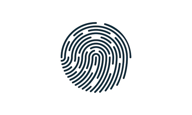 Illustration of fingerprint logo icon