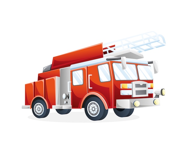 イラスト消防車 プレミアムベクター