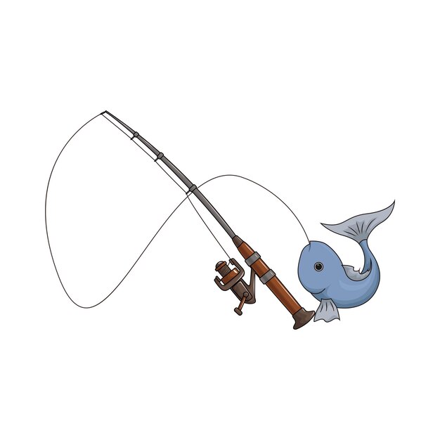 Vector illustration of fishing
