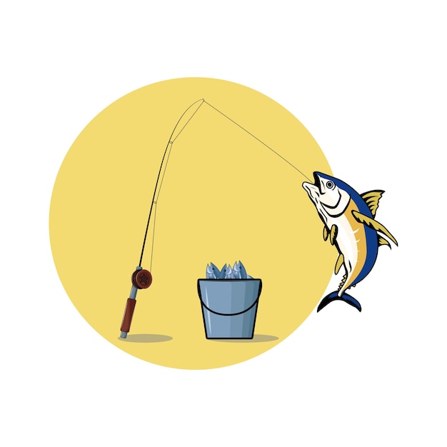 Vector illustration of fishing